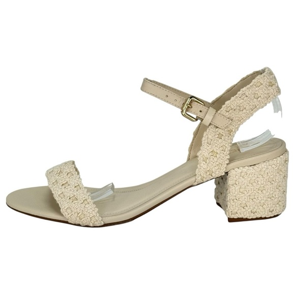 Arezzo Brynn Cream Crochet Womens Mid Heel Sandals Size 9.5M - Picture 4 of 16